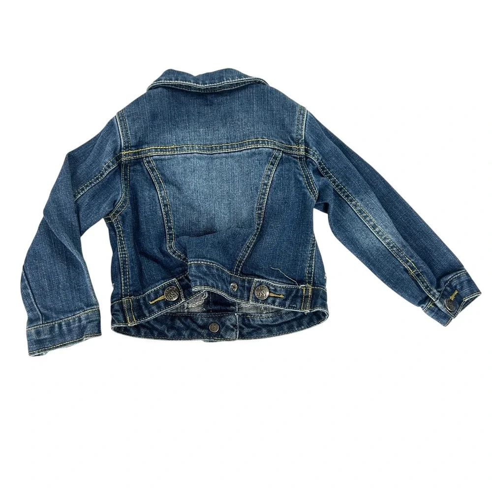 Toddler Embroidered Denim Jacket 24M Floral Butterfly‎ Y2K Coquette Cottagecore